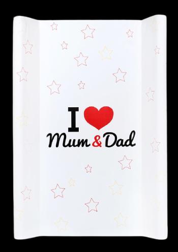 New Baby Přebalovací podložka I love Mum and Dad - bílá 50 x 70 cm