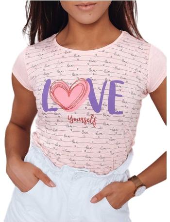 Růžové dámské tričko love yourself vel. XL