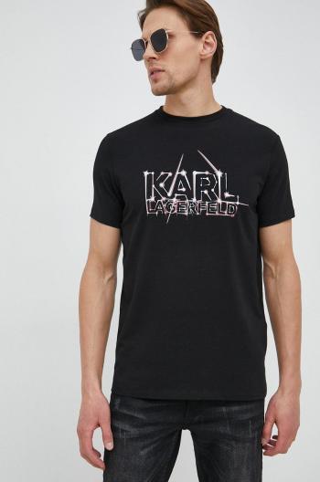 Tričko Karl Lagerfeld černá barva, s potiskem