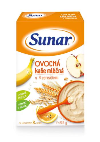 Sunar Mléčná kaše ovocná s 8 cereáliemi 225 g