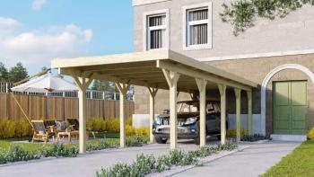 Dřevěný přístřešek / carport CLASSIC 3A s plechy Lanitplast