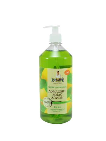 Univerzální domácí mýdlo s mátou a citronovým olejem 3v1 – Babička Agafia - 1000 ml