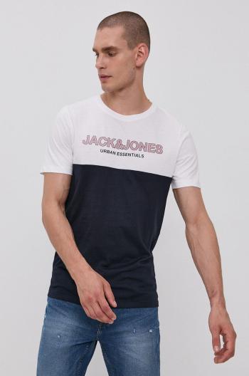 Tričko Jack & Jones pánské, bílá barva, s potiskem