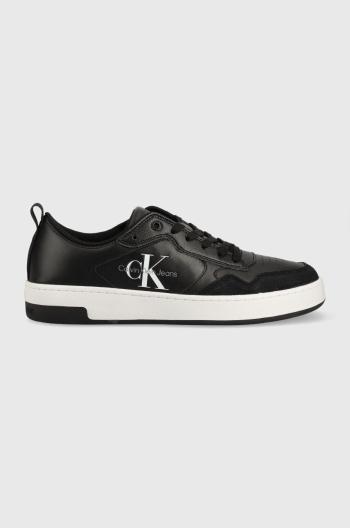 Kožené sneakers boty Calvin Klein Jeans Basket Cupsole Low Lth Mono černá barva