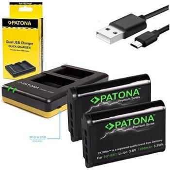 PATONA Dual Quick pro Sony NP-BX1 + 2x baterie 1090mAh USB (PT1974B)
