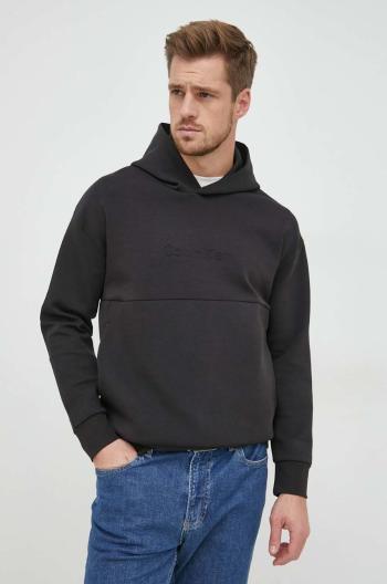 Mikina Calvin Klein pánská, černá barva, s kapucí, s aplikací