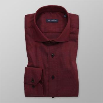 Pánská slim fit košile v bordó barvě s jemným vzorem 14794 176-182 / L (41/42)