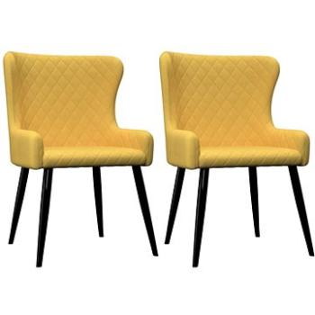 Jídelní židle 2 ks žluté textil (282522)