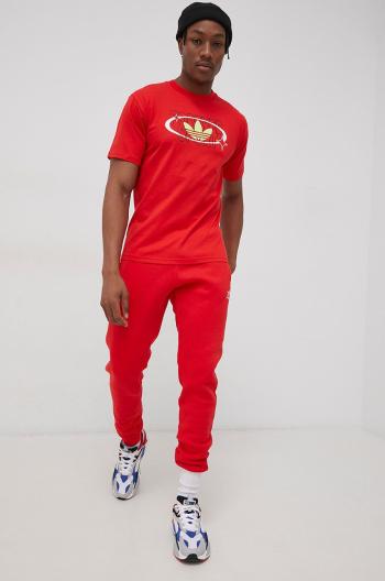 Bavlněné tričko adidas Originals HC2115 červená barva, s potiskem