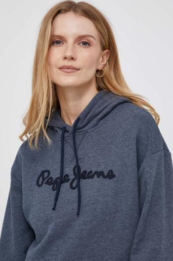 Mikina Pepe Jeans Nanette dámská, tmavomodrá barva, s kapucí, s aplikací