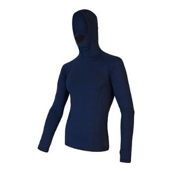SENSOR MERINO DF pánské triko dl.rukáv s kapucí deep blue Velikost: XL