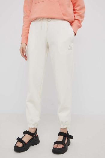 Kalhoty Puma 533515 dámské, béžová barva, hladké
