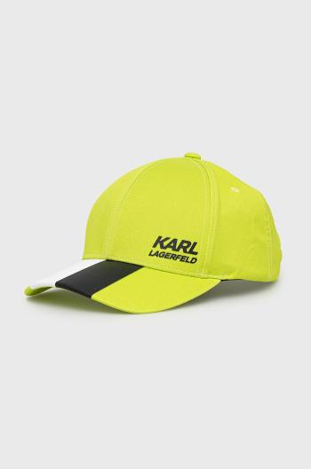 Čepice Karl Lagerfeld zelená barva, s potiskem