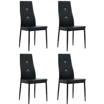 Jídelní židle 4 ks černé umělá kůže (246188)