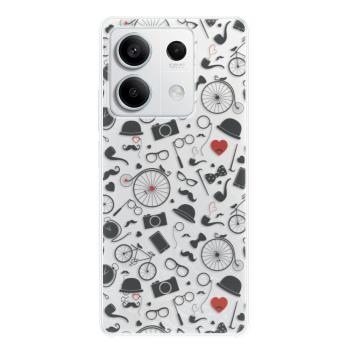 Odolné silikonové pouzdro iSaprio - Vintage Pattern 01 - black - Xiaomi Redmi Note 13 5G