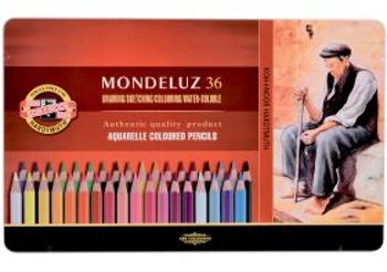 Koh-i-noor pastelky akvarelové umělecké MONDELUZ souprava 36 ks v plechové krabičce