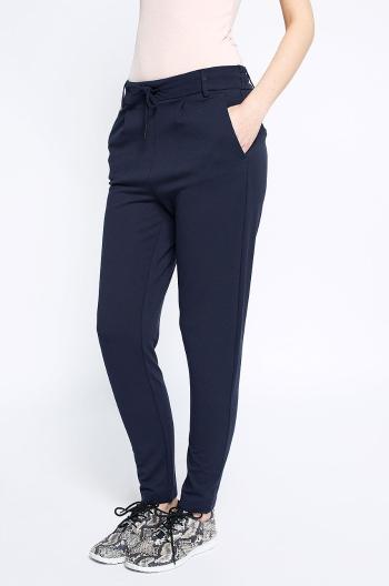 Kalhoty Only dámské, tmavomodrá barva, jednoduché, high waist