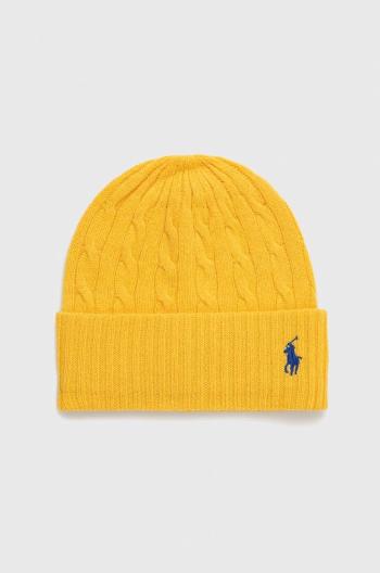 Vlněný klobouk Polo Ralph Lauren žlutá barva