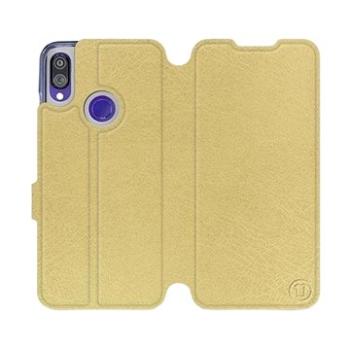 Flipové pouzdro na mobil Xiaomi Redmi Note 7 v provedení  Gold&Orange s oranžovým vnitřkem (5903226828982)