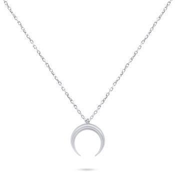 Brilio Silver Minimalistický stříbrný náhrdelník Půlměsíc NCL49W