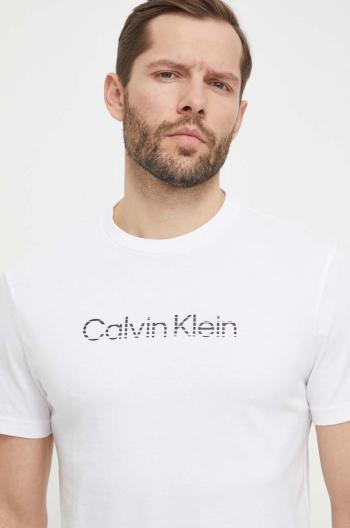 Bavlněné tričko Calvin Klein bílá barva, s potiskem, K10K112501