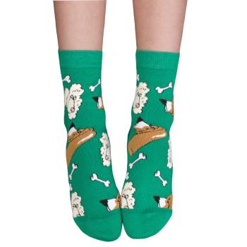 Dětské vzorované ponožky GATTA PEJSCI zelené Velikost: 36-38