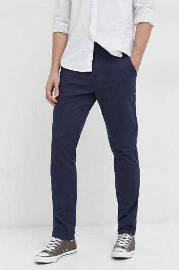 Kalhoty Tommy Jeans pánské, tmavomodrá barva, přiléhavé
