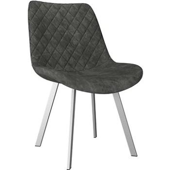 Jídelní židle 2 ks šedé umělá broušená kůže (282561)
