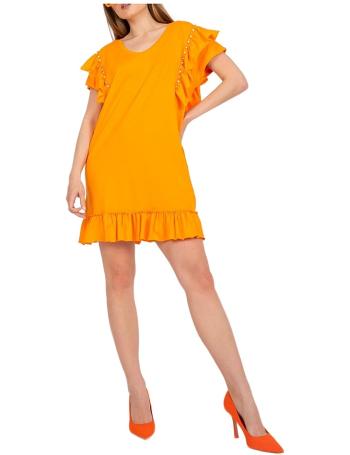 Oranžové šaty s volánky vel. ONE SIZE
