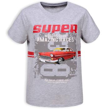 Chlapecké tričko GLO STORY SUPER CAR šedé Velikost: 158