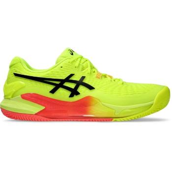 ASICS GEL-RESOLUTION 9 CLAY PARIS Pánská tenisová obuv, reflexní neon, velikost 42.5