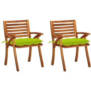 Zahradní jídelní židle s poduškami 2 ks masivní akáciové dřevo, 3060858 (3060858)
