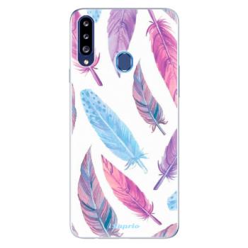 Odolné silikonové pouzdro iSaprio - Feather Pattern 10 - Samsung Galaxy A20s