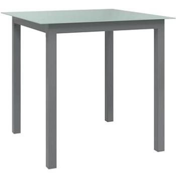 Zahradní stůl světle šedý 80 × 80 × 74 cm hliník a sklo, 312203 (312203)