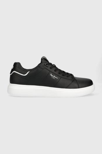 Kožené sneakers boty Pepe Jeans EATON černá barva, PMS30896