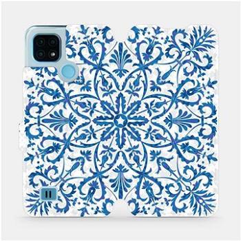 Flip pouzdro na mobil Realme C21 - ME01P Modré květinové vzorce (5903516747641)