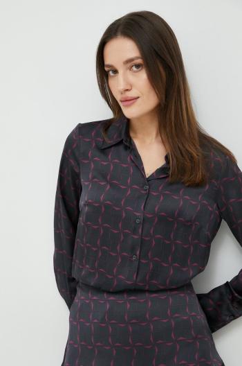 Košile Sisley dámská, fialová barva, regular, s klasickým límcem
