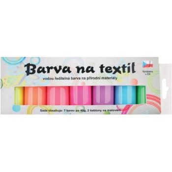 Anděl  Barvy na textil v sadě světlé Svítící ve tmě 7 x 15 g se šablonami