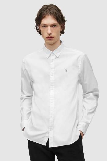 Košile AllSaints pánská, bílá barva, regular, s klasickým límcem