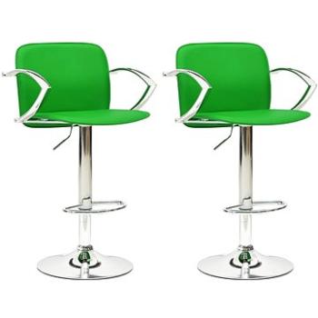 Barové židle 2 ks zelené umělá kůže, 324709 (324709)