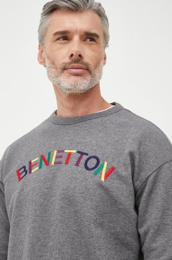 Mikina United Colors of Benetton pánská, šedá barva, s aplikací