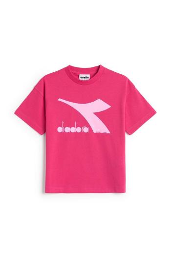 Dětské bavlněné tričko Diadora fialová barva