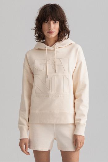 MIKINA GANT D2. TONAL EMB QUADRAT HOODIE bílá XS