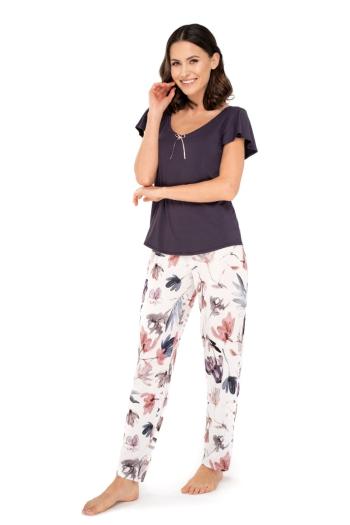 Fialovo-smetanové květované pyžamo Missy