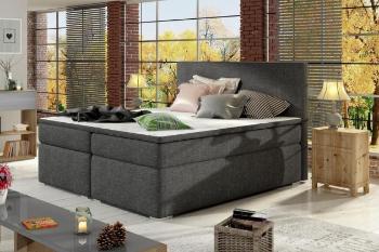 DIVALO kontinentální boxspring postel 180x200, tmavě šedá