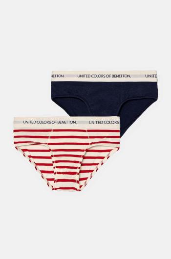 Dětské slipy United Colors of Benetton 2-pack tmavomodrá barva, 3Q4C0S026