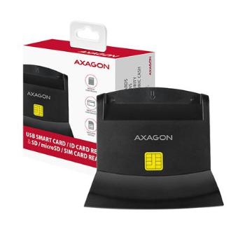 AXAGON CRE-SM2, USB externí čtečka 4-slot Smart card/ID card (eObčanka) + SD/microSD/SIM, CRE-SM2