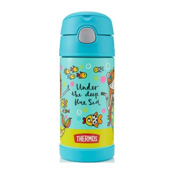 Thermos FUNtainer Dětská termoska s brčkem – mořská panna 355 ml