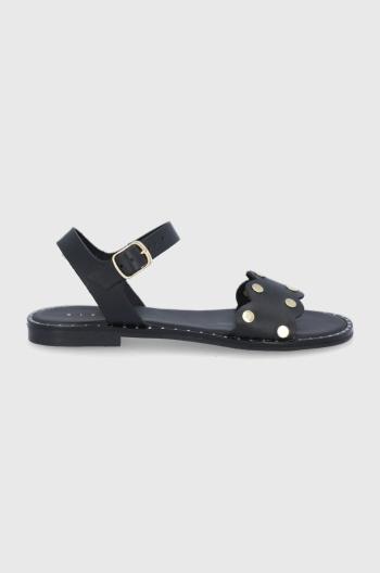 Kožené sandály Sisley dámské, černá barva