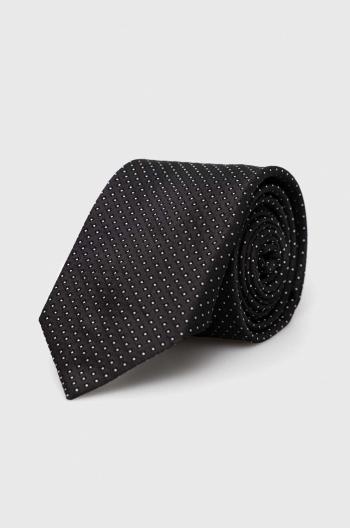 Hedvábná kravata BOSS černá barva